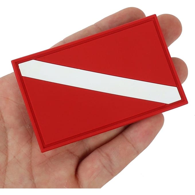 Patch Drapeau Plongée PVC Extérieur Plongée Diver Down Badge Sac à Dos Accessoire de Remplacement white