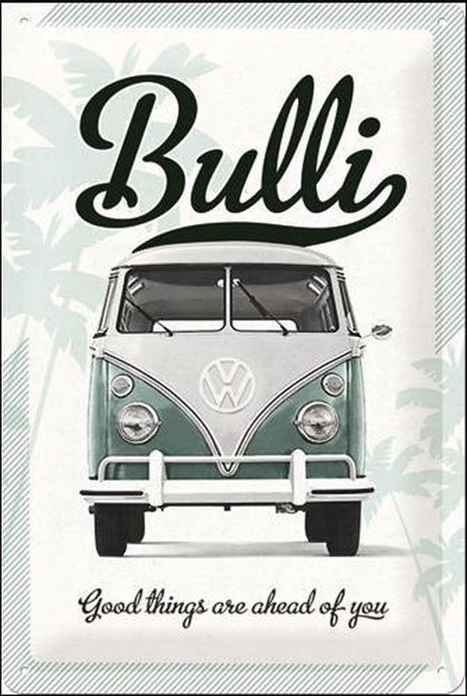 Volkswagen Bulli Metal Card 10x15 cm