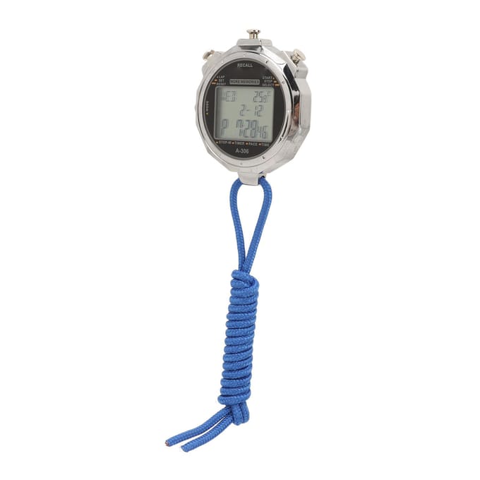 Multifunctionele Elektronische Digitale Sport Stopwatch Timer 3 Rijen 200 Rondes Groot Display met Datum Tijd gray