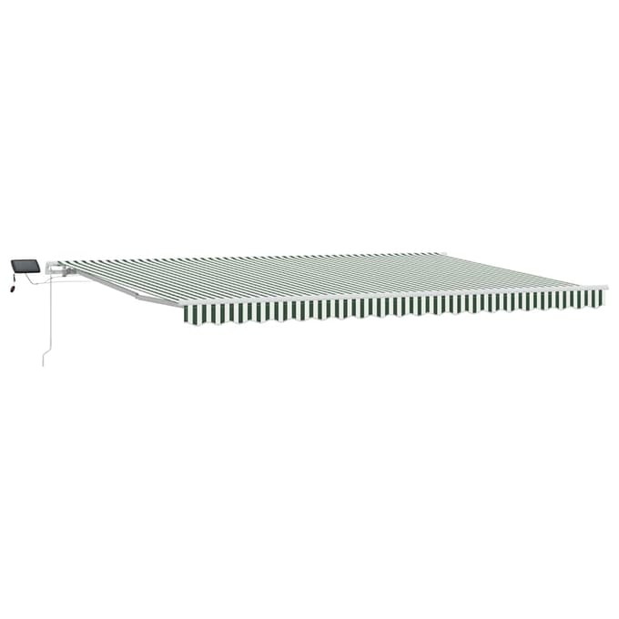 vidaXL - Uitschuifbare - luifel - Groen - en - Wit - 500 - × - 300 - cm