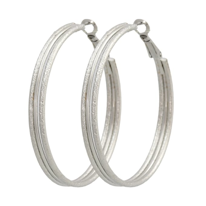 Behave - Oorringen - Mat/Glanzend Zilverkleur - 4,8 cm