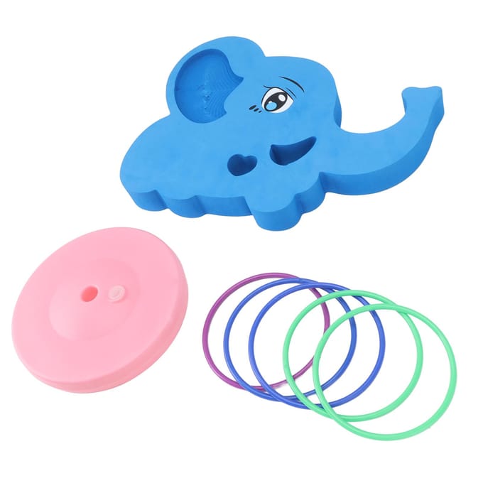 EVA Zwem Drijfplank met Werpringen Olifant Vorm Zwemhulp Plank Waterspeelgoed blue