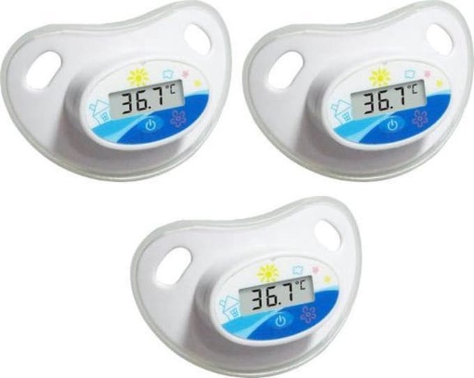 Camry 8416 - 3 x fopspeen - speen - wit/blauw met thermometer