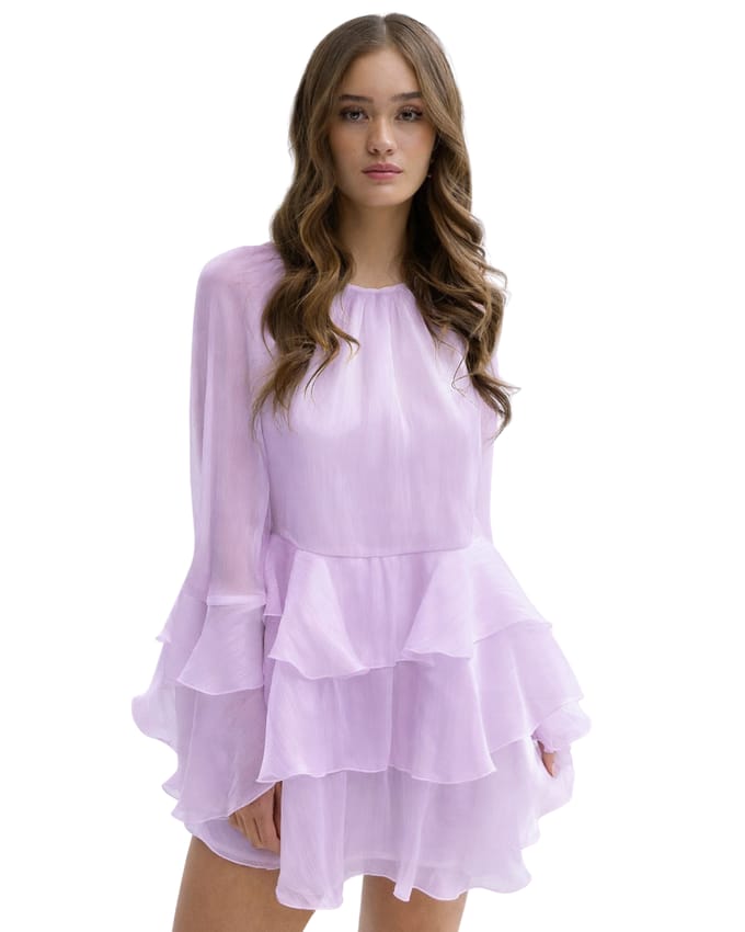 mini-jurk in laagjeslook model 'Flowy frill'