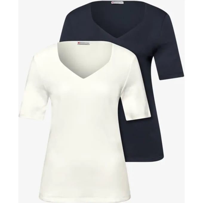 Shirt met hartvormige halslijn in een pak van 2