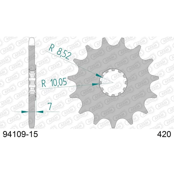 Stalen motortandwiel voor Afam 420 15 dents