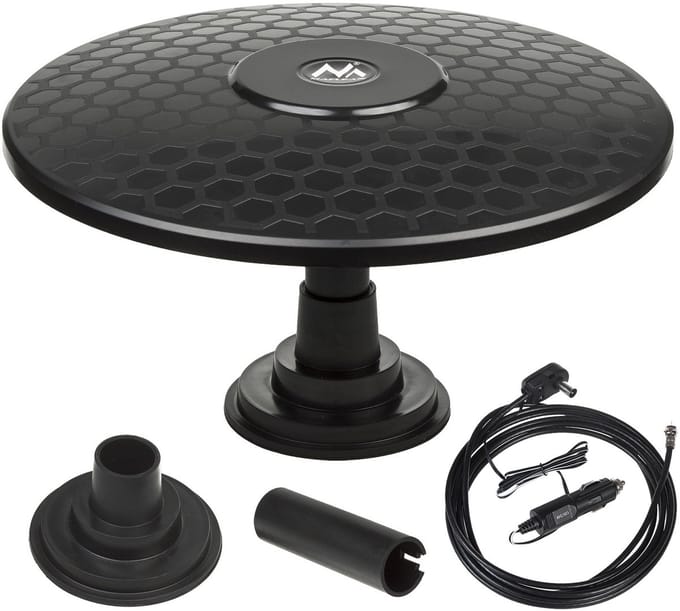 Maclean MCTV-945 omnidirectionele antenne multidirectionele buitenantenne Actieve tv-antenne DVB-T/T2 H.265 HEVC (magneet - 12/24V)
