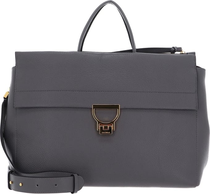 COCCINELLE Leren Schoudertas Arlettis Shoulderbag Grafite Grijs