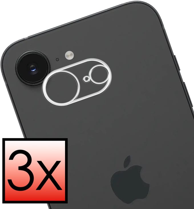 Camera Lens Protector - 3 Stuks - Geschikt voor Apple iPhone 16e / 17e - Camera Screenprotector - Beschermglas - Gehard Glas - Tempered Glass - Screen Protector