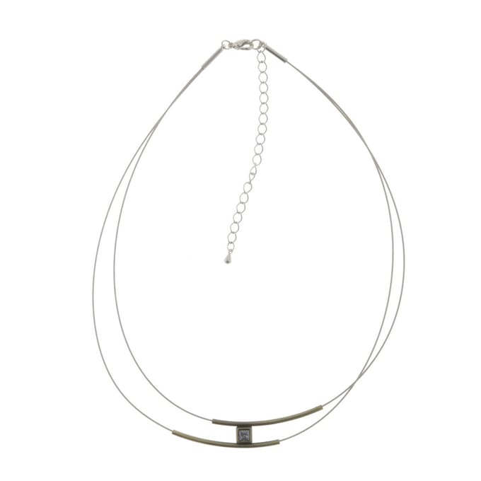 Behave - Ketting dames abstract minimalistisch - Oud goud en zilverkleur - 40 cm