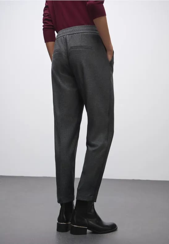 Gemêleerde broek met band