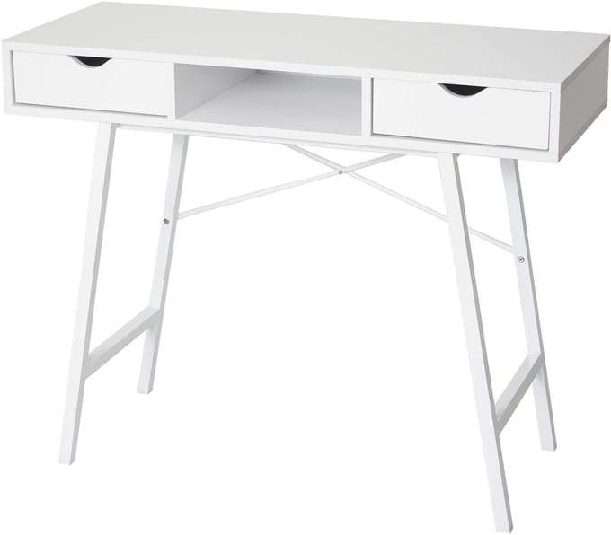 Console tafel MCW-E92, bijzettafel, 3D-structuur 100x40cm ~ wit