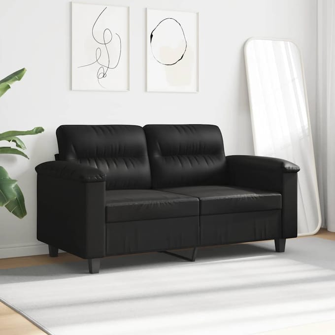 vidaXL - Tweezitsbank - 120 - cm - microvezelstof - zwart
