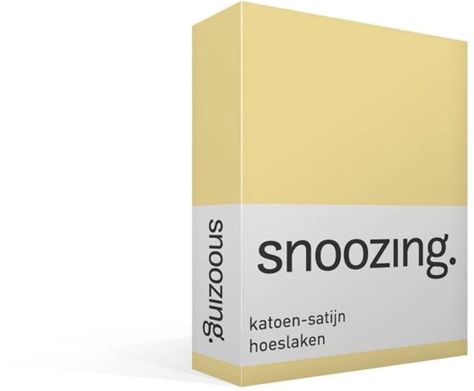 Snoozing - Katoen-satijn - Hoeslaken - Eenpersoons - 90x200 cm - Geel