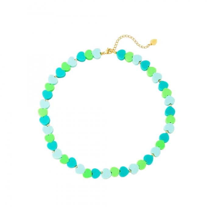 Kinderketting - Kids - Ketting - Groen/Blauw - Hart