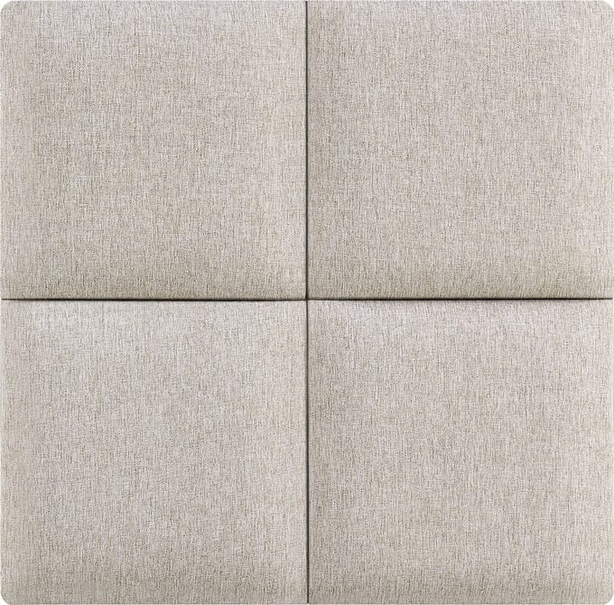 Gestoffeerde wandpanelen Carpino set van 4 stof 30x30 cm grijs [neu.haus]