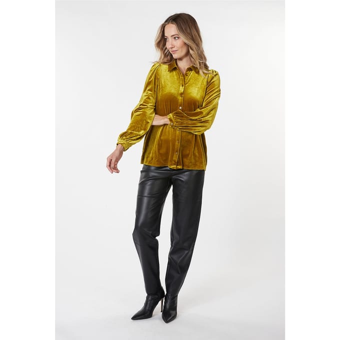EsQualo Blouse Basic Velours Warm Olive Taglia: S | Magliette intime Outlet | Donna | Verde