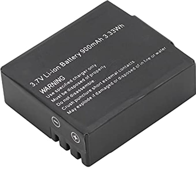 Vervangende Batterij Actiecamera 3.7V 900mAh Li Ion