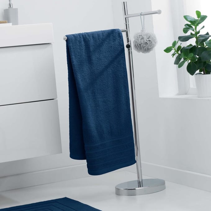 Handoeken 70x130cm kleur blauw 100% katoen