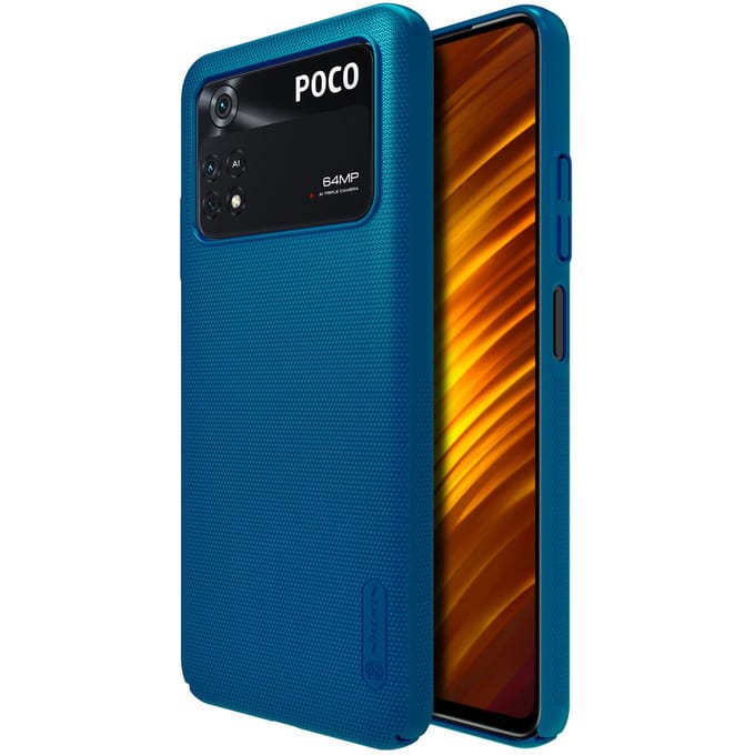 Nillkin Super Frosted Shield Case voor de Xiaomi Poco M4 Pro 5G - Blauw