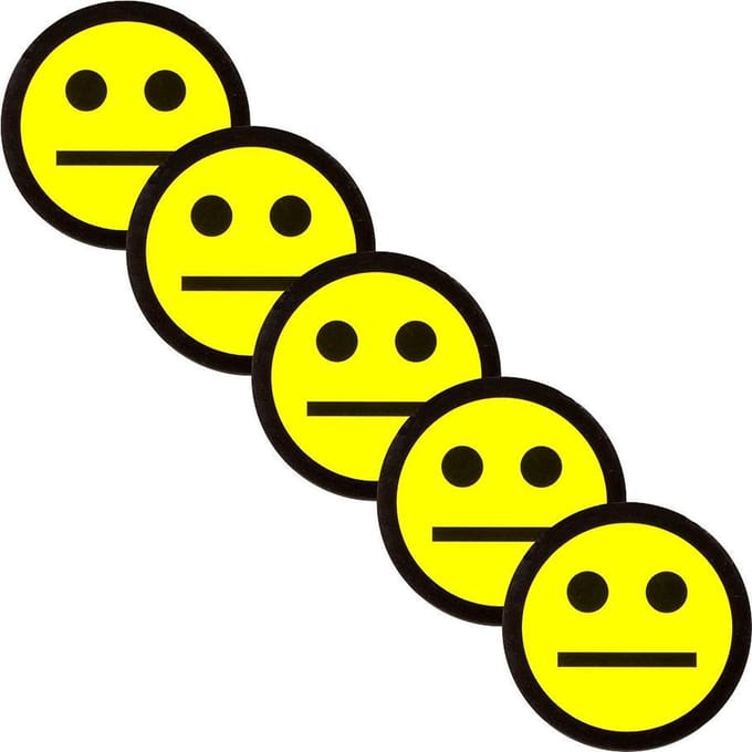 5 Gele Smiley Magneten - 2,5 cm - Whiteboard Magneten