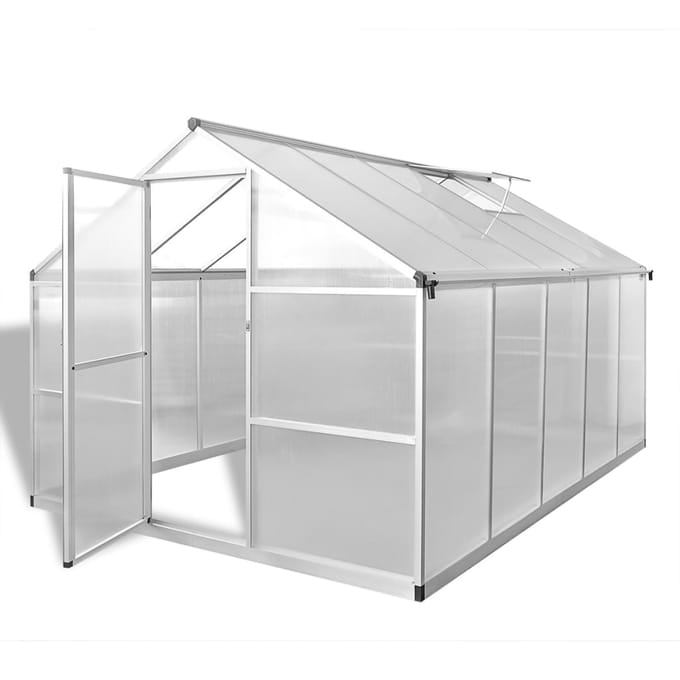 vidaXL - Tuinkas - met - basisframe - 7,55 - m² - versterkt - aluminium