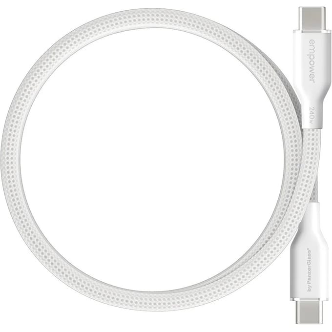 PanzerGlass empower™ by ® Magnetic 240W USB-C to USB-C Cable | USB 2.0 | 1.5M | Silver White USB-kabel Wit