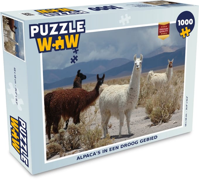 Puzzel Alpaca - Woestijn - Wolken - Legpuzzel - Puzzel 1000 stukjes volwassenen