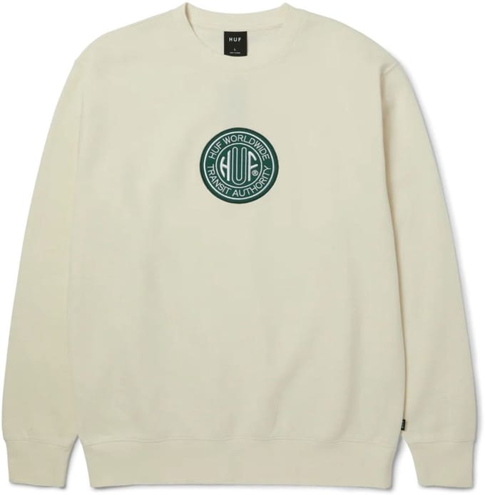 HUF Transit Authority Crewneck Casual sweater heren Beige M