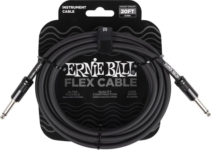 Ernie Ball 6435 Flex Cable Gitaarkabel Zwart 6 Meter