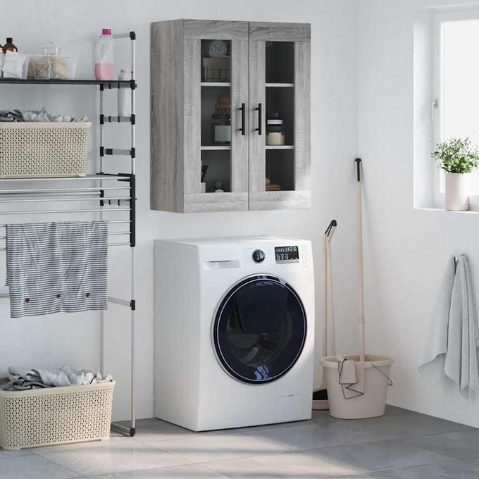 vidaXL - Bovenkast - 69,5x34x90 - cm - grijs - sonoma - eikenkleurig