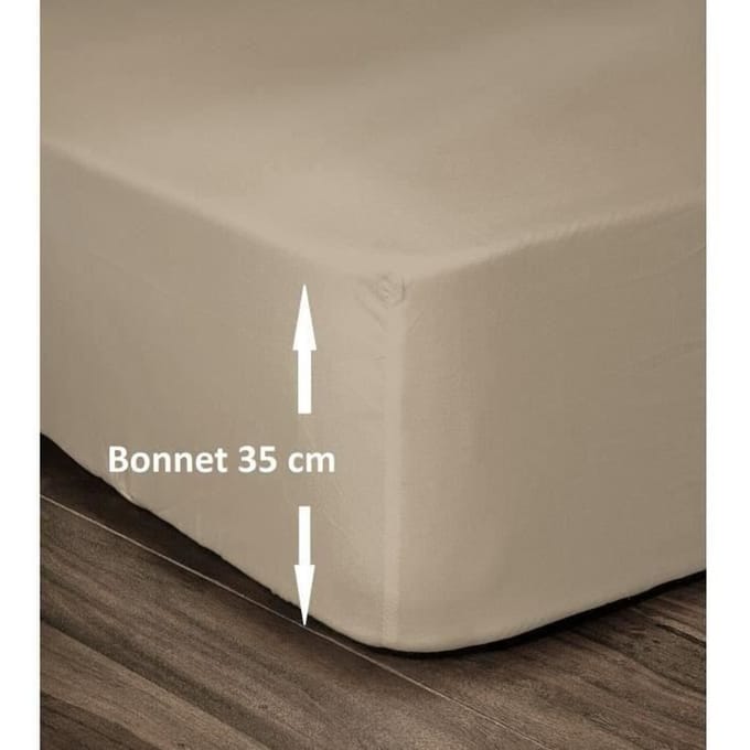 Verstelbaar onderlaken Lovely Home Beige 180 x 200