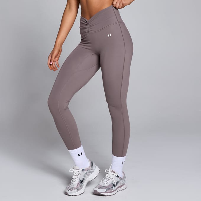 MP Tempo legging met geplooide voorzijde voor dames - Mokka - L