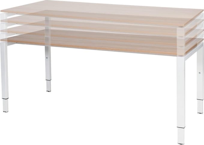 Vergadertafel Domino - 200x100 wit - alu frame