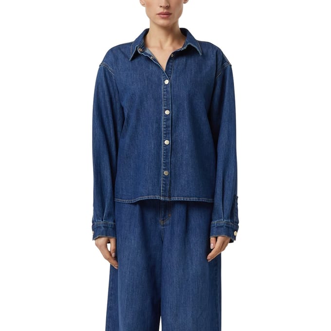 Comma Blouses Blue Denim Size: 38 | Button-Down Shirts Outlet | Dames | Blauw