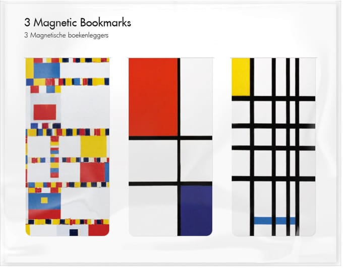 Boekenlegger Magnetisch Set van 3 – Mondriaan – Museum Editions