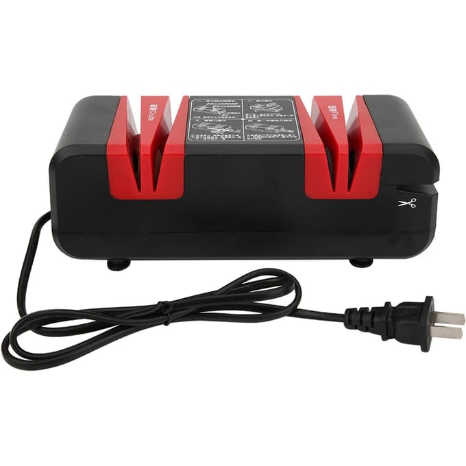 Multifunctionele Automatische Elektrische Messenslijper Keukenmes Schaar Slijpmachine CN rood/zwart
