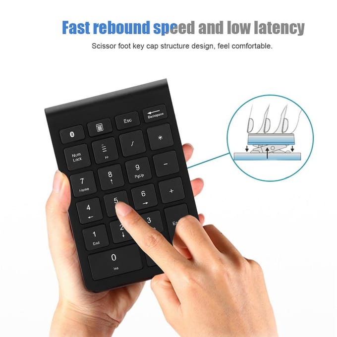 Mini pavé numérique sans fil Bluetooth 22 touches