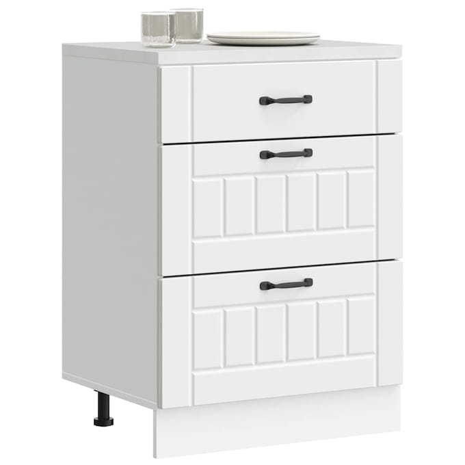 vidaXL - Onderkast - Lucca - bewerkt - hout - wit