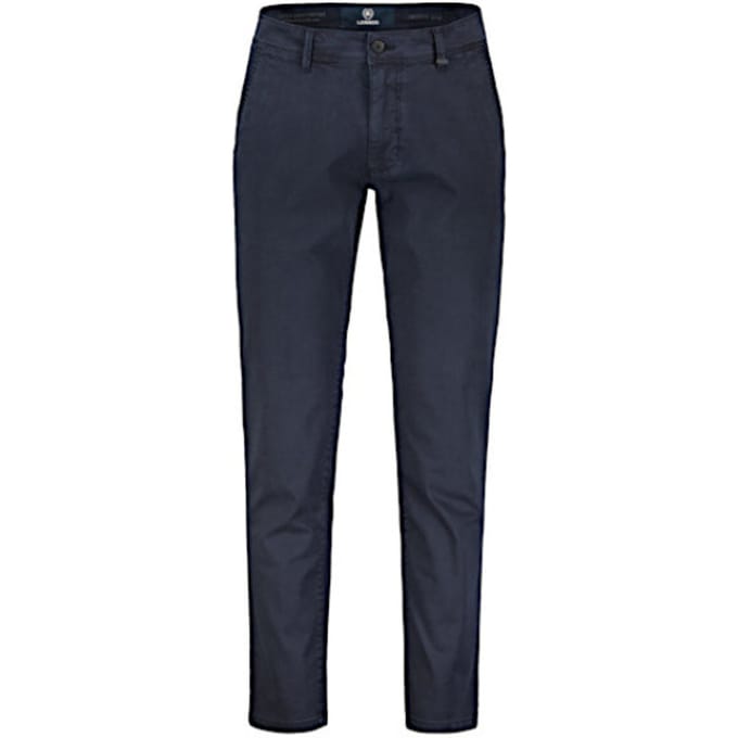 LERROS Basic chino van gestructureerde stof, slim fit , Maat: W30_L32 , Kleur: BLUE NIGHT , 80% katoen, 17% lyocell, 3% elastaan