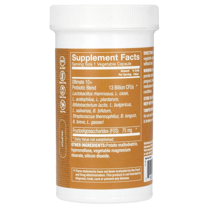 Ultimate 10+ Probiotic, 13 miljard, 100 vegetarische capsules