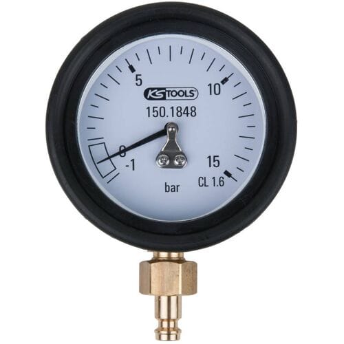 KS Tools 150.1848 Manometer 1,0 - 15,0 bar incl. Aansluitnippel en beschermkap