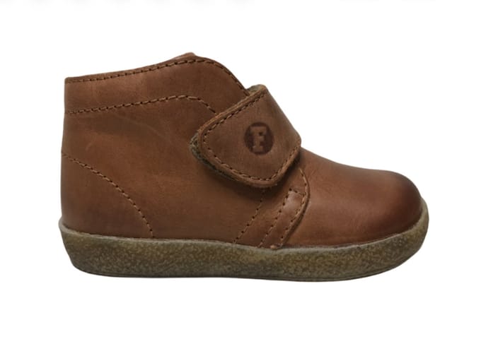 Falcotto grote velcro effen lederen sneakers Conte cognac mt 19