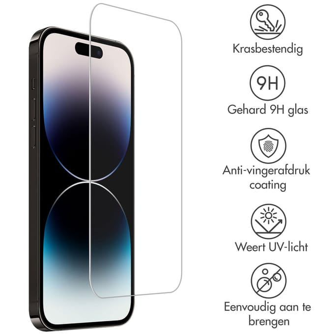 Accezz Screen Protector - Geschikt voor Apple iPhone 16 Plus / 15 Pro Max / 15 Plus - 2 Pack Glass Screenprotector