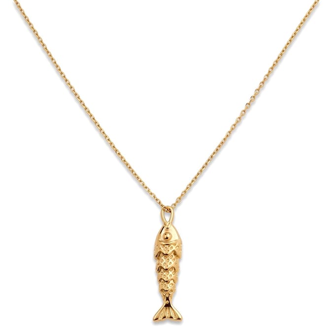 Mediterranean | 14K vergulde ketting met vishanger