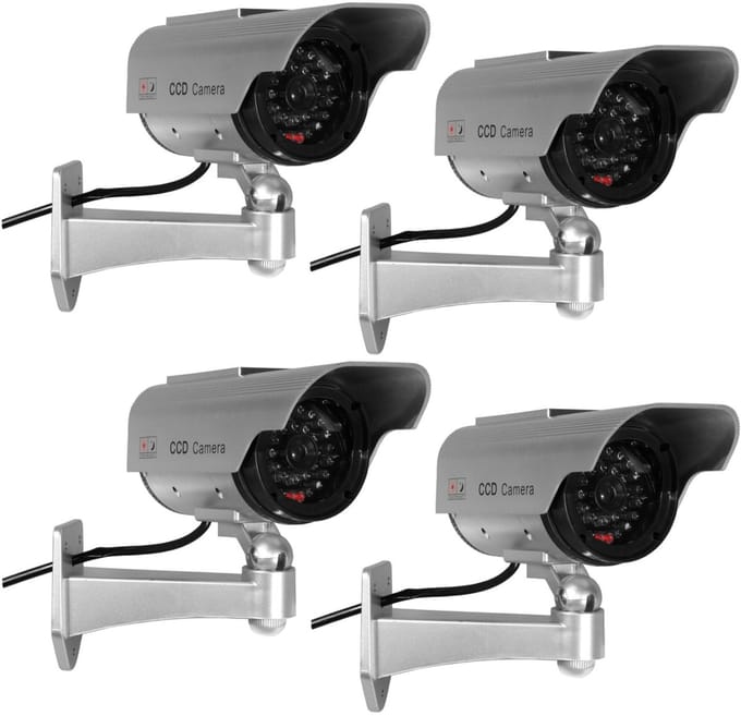 Dummy camera - 4 stuks - voor bewaking van CCTV-camera's op zonne-energie