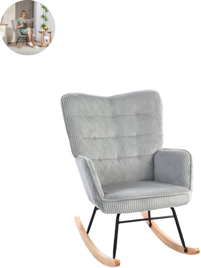 Fauteuil - Relaxstoel - Relaxfauteuil - Stoel - Met armleuning - Voor één Persoon - Lichtgrijs