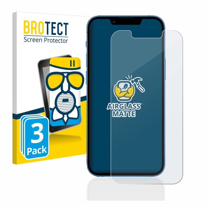 BROTECT - Screenprotector voor Apple iPhone 13 mini - Folie Beschermfolie Beschermglas matte 3 Stuks