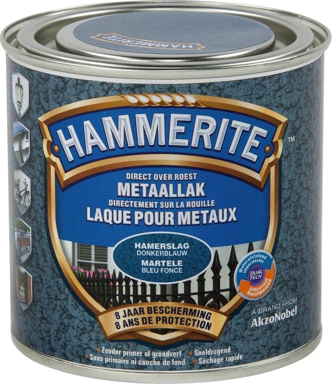 Hammerite Metaallak Hamerslag - Donker Blauw - 250ML - Donker Blauw