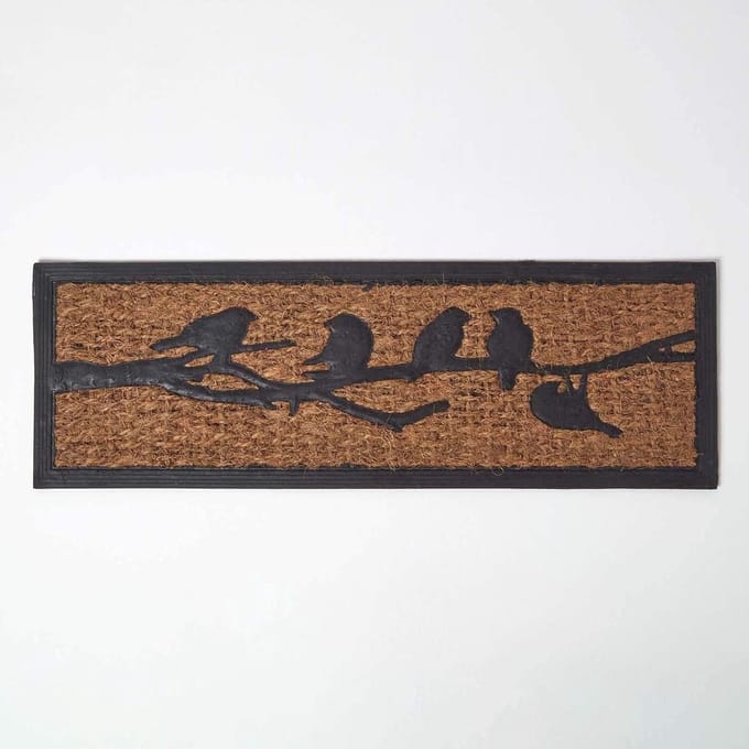 Homescapes rubberen kokosnoot vogel deurmat